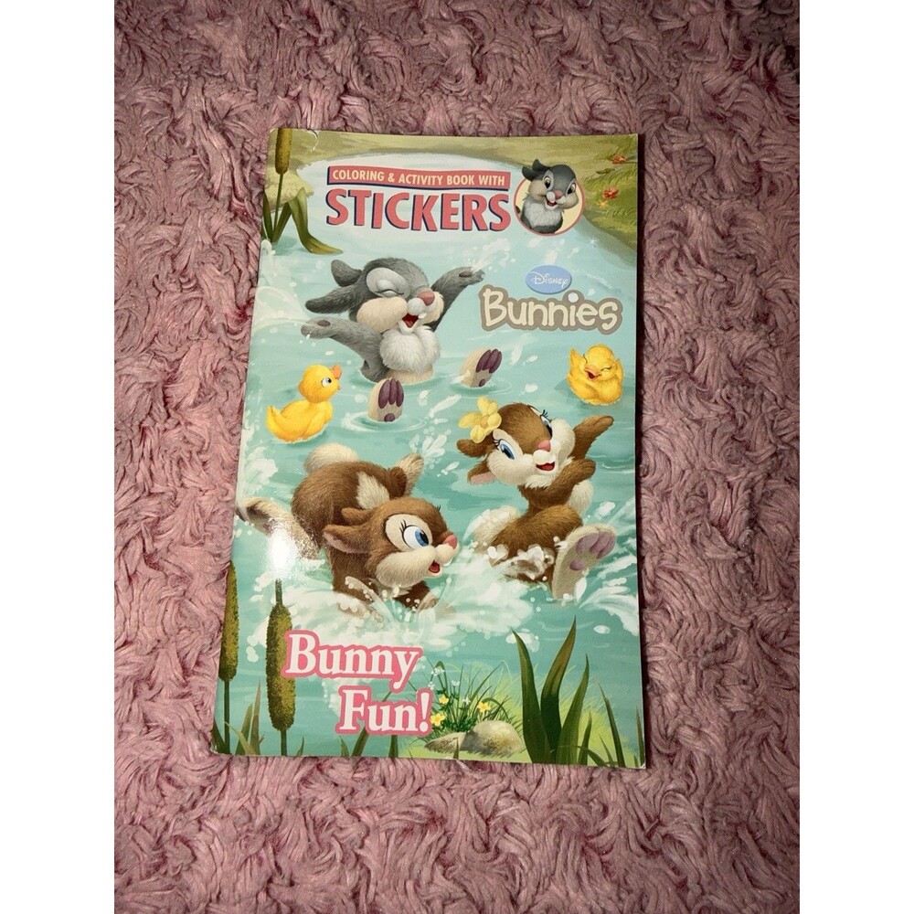 Disney Animal Friends Book Color W/ Stickers Bambi Bunnies Thumper
